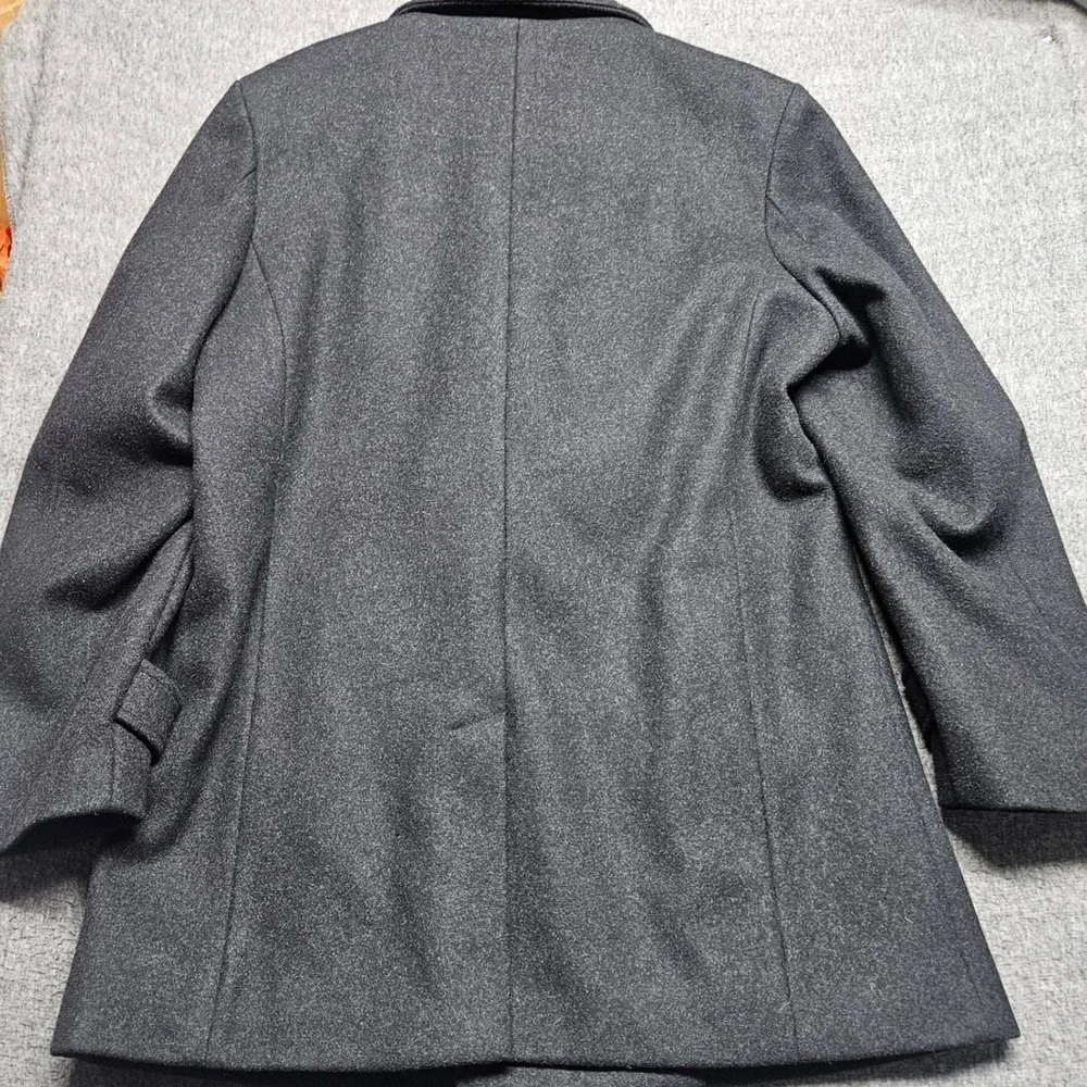 Jos A Bank Pea Coat Mens L Gray Wool Blend Double Breasted Winter Jacket
